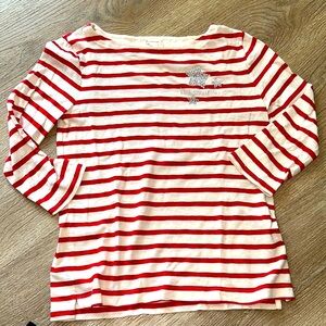 Crewcuts Red and White Striped Top